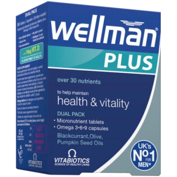 WELLMAN Plus Omega 3-6-9 kapsulas + tabletes N56
