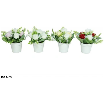 Mākslīgais rozes pumpurs podā 19 cm, 15x15x19 cm, 