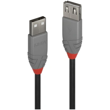 Lindy 0.2m USB 2.0 Type A Extension Cable, Anthra
