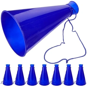 8 gabalu komplekts ar zilu plastmasas megafonu, či