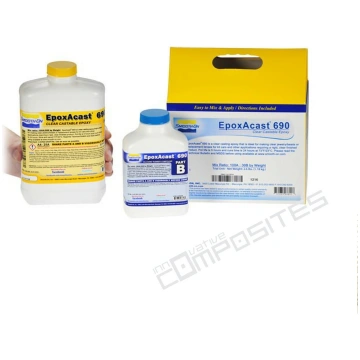 EpoxAcast 690 caurspīdīgi epoksīda sveķi 1.18kg