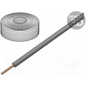 Wire; H07V-U; 1.5mm2; wire; Cu; PVC; grey; 450V,75