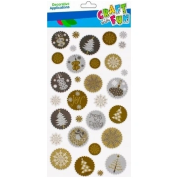 Craft with Fun OZDOBA BN NAKLEJKI SNIEZYNKI 37SZT 