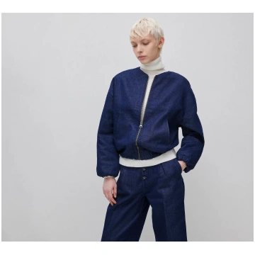 Denim bomber jacket with lurex - S