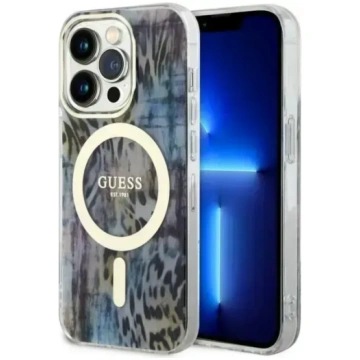 Guess Leopard MagSafe cietais vāciņš iPhone 14 Pro