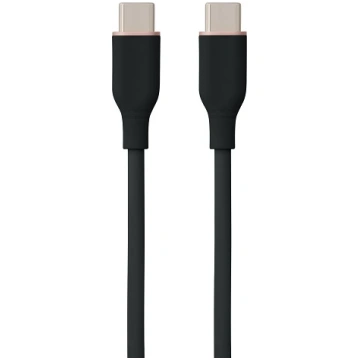 Silicone Cable USB Type-C - Type-C, 100W, (black, 