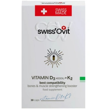 Swissovit vitamīns D3 4000IU + K2, 30 kapsulas, D3