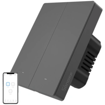 Smart WiFi wall switch SONOFF M5-2C-80 (2-channel,