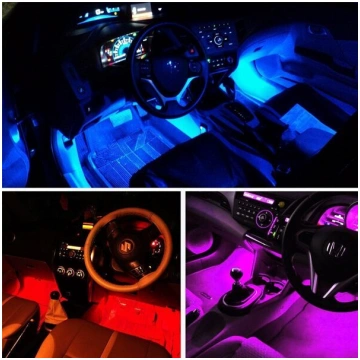LED lentes 4 x gab, auto salona stilizācijai, blue