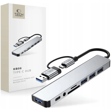 TECH-PROTECT HB06 HUB ADAPTER 9IN1 TYPE-C + USB2.0