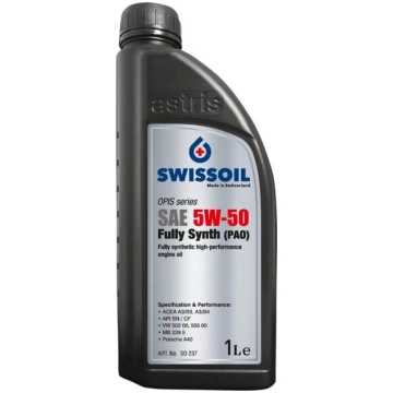 SAE 5W-50 - Fully Synth (PAO), 1L Swissoil