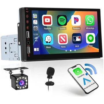 Hikity 1 Din Autoradio mit 7 Zoll Bildschirm, Komp