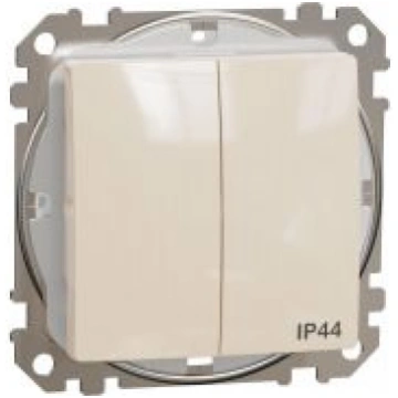 Slēdzis 1+1 IP44 10AX bēšs Sedna Design SDD212105