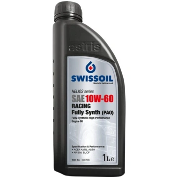 Racing SAE 10W-60 – Fully Synth (PAO), 1L Swissoil