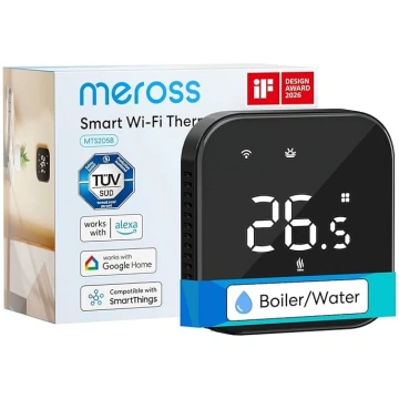 meross vieds apkures termostats, Wi-Fi, digitālais