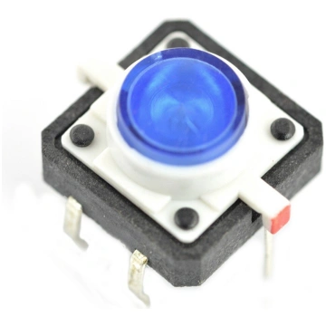 Tact Switch 12x12, 7mm THT 6 pin - blue backlight 