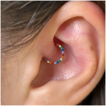 Anello con zirconi CZ Rainbow Atelier del Piercing