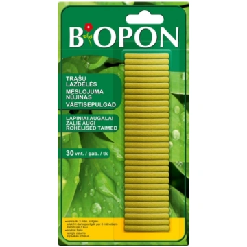 Mēslojuma stienīši zaļajiem augiem Biopon 30gab