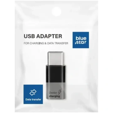 Adapteris Micro USB uz Type C Blue Star - melns
