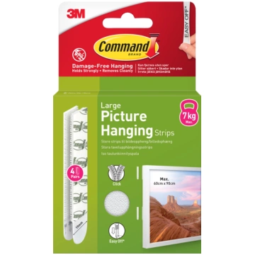 3M Command Strips White Large 4 Sets
