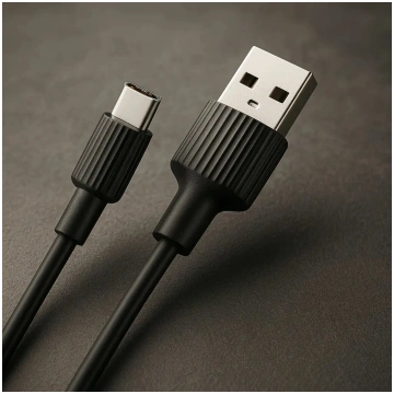 USB uz USB‑C kabelis XO NB156 1 m 2.4A melns — dat