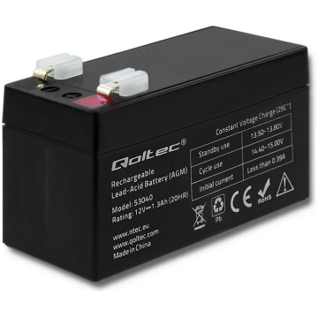 Qoltec 53040 AGM battery 12V 1.3Ah max. 19.5A ( 53