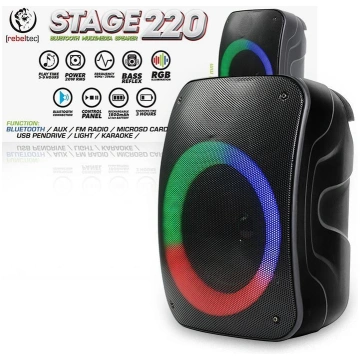 Bluetooth Skaļrunis ar Led, REBELTEC BT STAGE 220