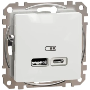 Zemapmetuma 2-vietīgs USB lādētājs A+C, mehaniskai