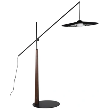 Melna/tumša dabīga toņa stāvlampa (augstums 200 cm