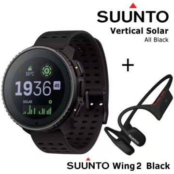 SUUNTO Vertical Solar, All Black + Suunto Wing 2 B