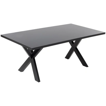 Beliani Stol do jadalni 180 x 100 cm czarny LISALA