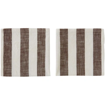 Auduma salvetes Striped, balts-brūns, 2 gab. OYOY