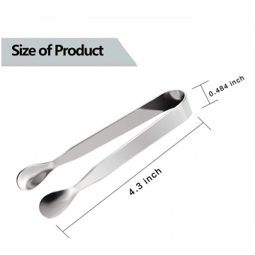 6PCS Ice Tongs Mini Serving Tongs Stainless Steel