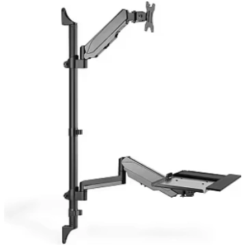 Assmann Wall-mounted Stand/Sit workstation with ke