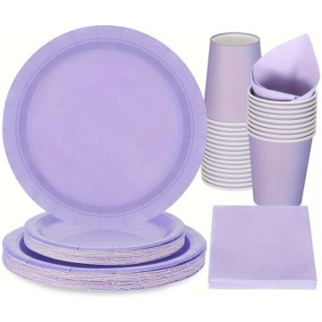 Stilīgais Elegants Violets 68gab Galda piederumu K
