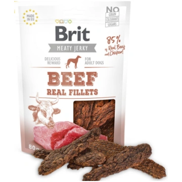 Gardums suņiem Brit Jerky Beef Real Fillets, liell