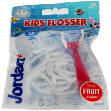 Bērnu zobu diegi-ar kātiņu Jordan Kids Flosser 5+ 