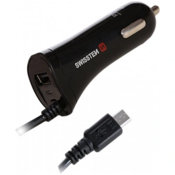 Swissten Micro-USB/USB Universāls Melns Cigāru šķi