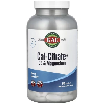 KAL, Cal-Citrate+, D3 & Magnesium, 240 Tablets