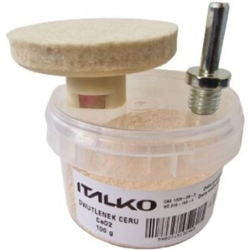 Stikla pulēšanas komplekts (filcs + 100g Ce02 pulv
