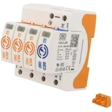 Surge arrester; Type 2; Poles: 3+NPE; 20kA; 280VAC
