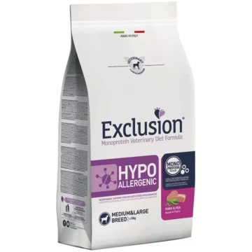 EXCLUSION Hypoallergenic ar cūkgaļu un zirņiem suņ