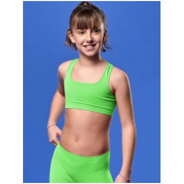 GIRL'S TOP GYM GREEN FLUORESCENT