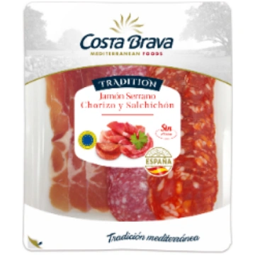 Vītināta gaļa un vitināta desa šķēlēs MIX 120g