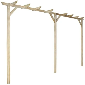 vidaXL dārza pergola, 400x40x205 cm, koks Nav norā