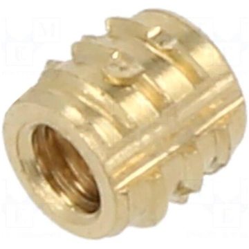 Threaded insert | brass | M2,5 | BN 37915 | L: 4mm