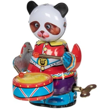 Uzvelkams metāla lācītis Panda ar bungām, 14179 Go
