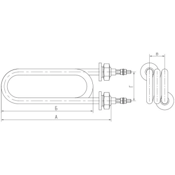 3.15 kW-100 Ūdens TEN A13 P 220 G=6 U-veida | 7521