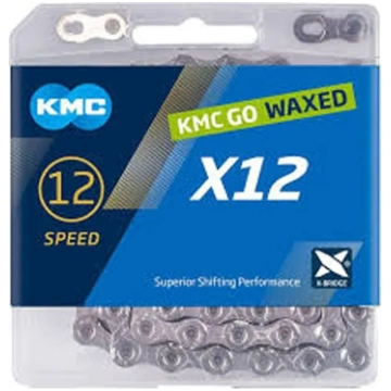 Ķēde - KMC X12 Silver Waxed - BX12NP126W - 12 ātru