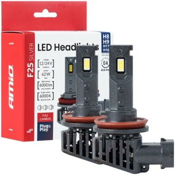 LED Spuldzes H8, H9, H11, H16, 62W, 12/24V, 6000K 